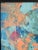 Original Aqua and Peach Abstract Painting on Canvas For Sale - Image 4 of 9