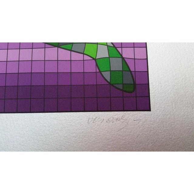 Vasarely, Tennis Player, 1977, Screenprint For Sale - Image 4 of 5