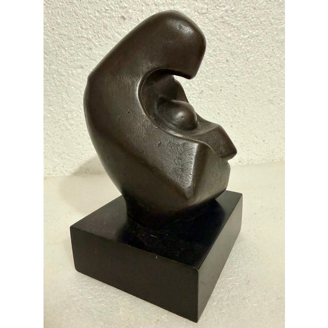 Zvi Aldouby, Modernist Israeli Bronze Sculpture Abstract Mother & Child Zvi Yehuda Aldouby For Sale - Image 9 of 17