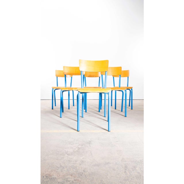 Blue Simple Stacking Dining Chair from Mullca, 1960s For Sale - Image 11 of 13