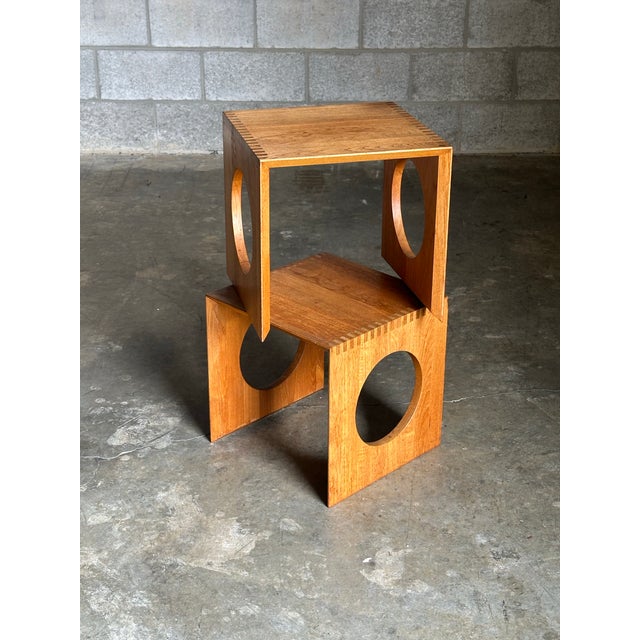 Mid-Century Modern 1970s Jens Quistgaard Cube Nesting Tables for Richard Nissen- A Pair For Sale - Image 3 of 12