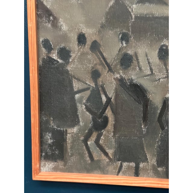 Sigfrid S, Landscape with Figures, 1960, Oil Painting on Canvas, Framed For Sale - Image 6 of 16