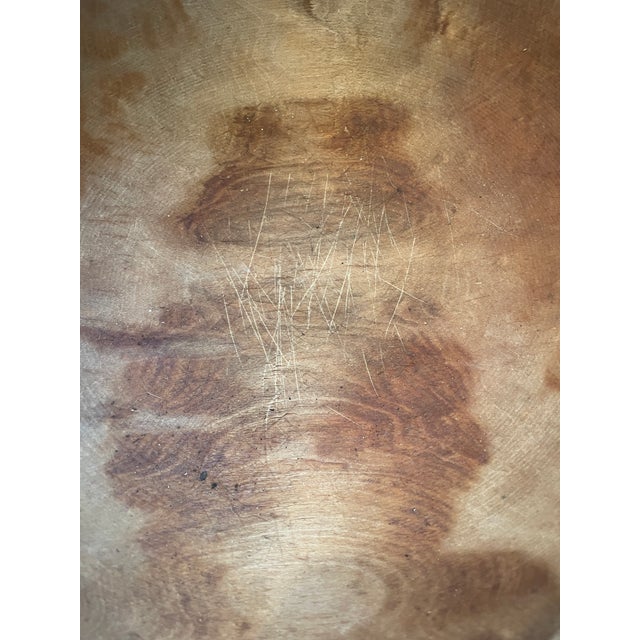 Brown Vintage Primitive Hand-Turned Wooden Dough Bowl 12 Inch For Sale - Image 8 of 9