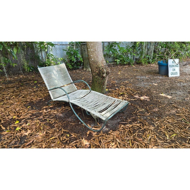 Walter Lamb 1950s Attributed to Walter Lamb Bronze and Nautical Rope Chaise Lounge For Sale - Image 4 of 15