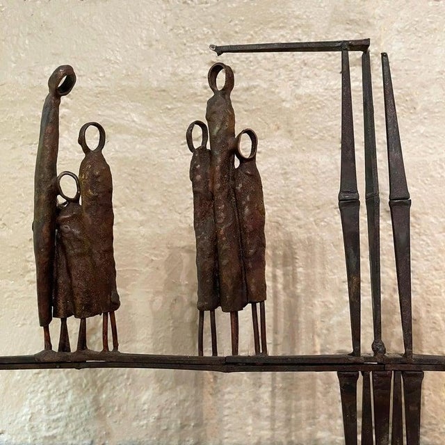 Mid-Century Brutalist Metal and Wood Sculpture by Virginia Stemple For Sale In New York - Image 6 of 13