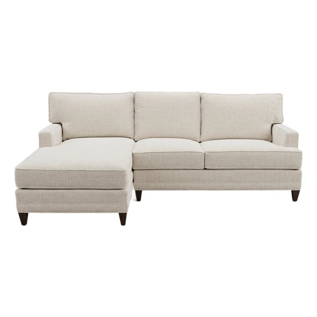 Century Furniture Cornerstone 2-Piece Sectional in Textured Cream Only 7 Months Old For Sale