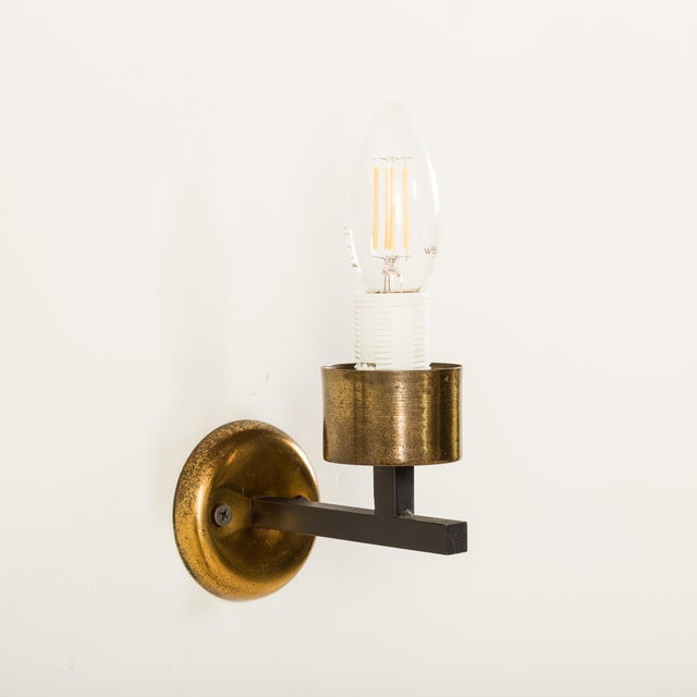 Black Italian Wall Scones in Opaline Glass and Brass from Stilnovo, 1960s, Set of 2 For Sale - Image 8 of 10