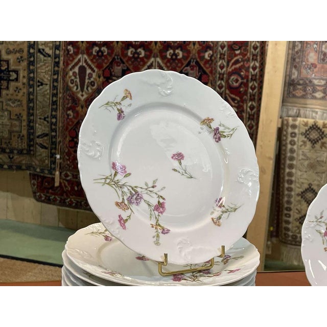 Ceramic Porcelain Dinner Service with Floral Decoration from Limoges, 1950s, Set of 31 For Sale - Image 7 of 11