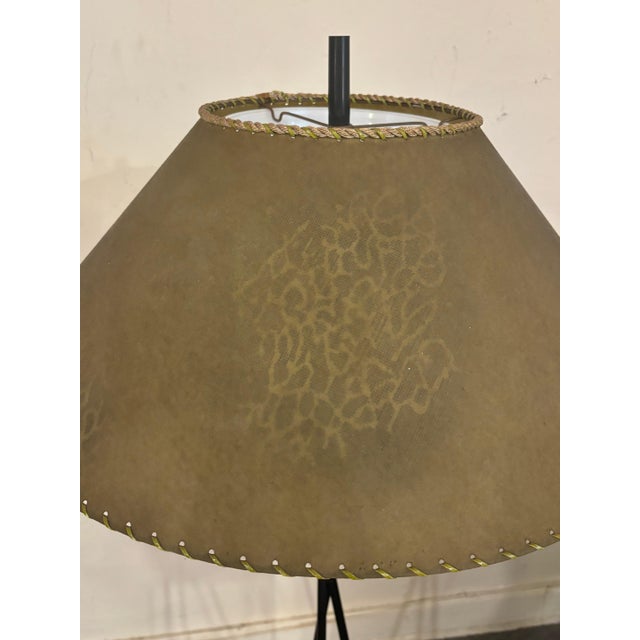 1950s Tripod Floor Lamp with Brass Ring For Sale In Philadelphia - Image 6 of 8