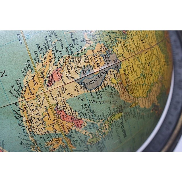 Vintage 1940s World Globe on Duncan Phyffe Style Floor Stand For Sale - Image 14 of 17
