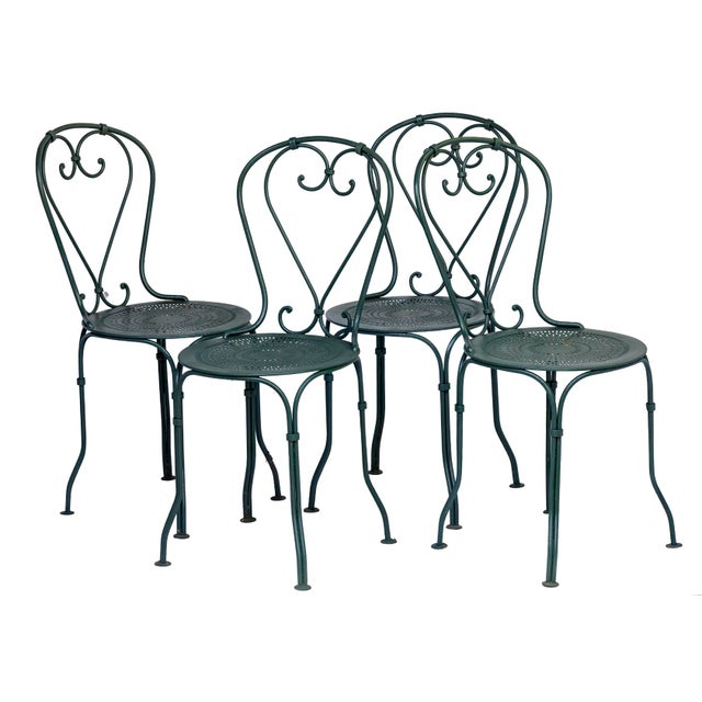 Antique Garden Table/4 Chair Set For Sale - Image 9 of 18