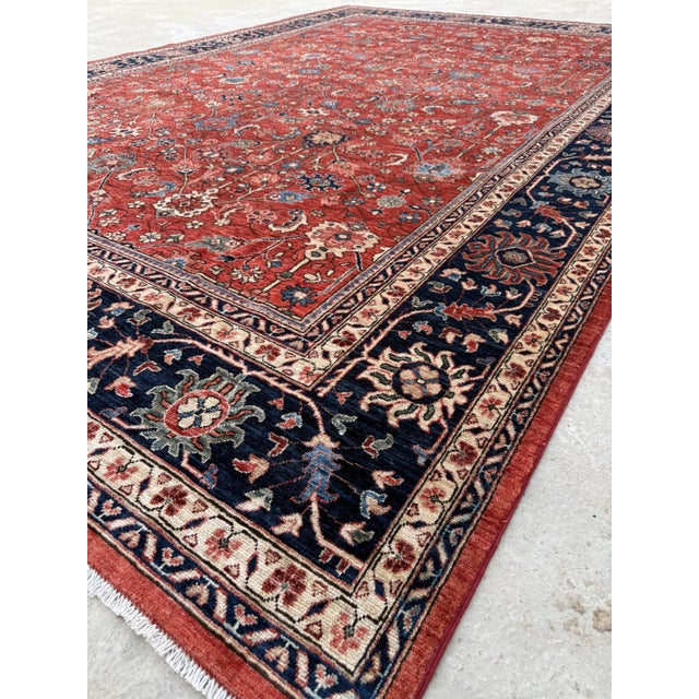 Persian Tabriz design rug. Hand-knotted in Afghanistan in hand-spun highland lambswool. Hand-Spun Wool on a Cotton...