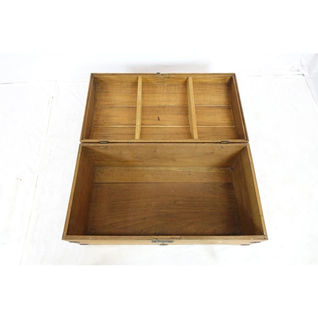 Rustic European Antique Rustic European Style Wooden Chest For Sale - Image 3 of 6