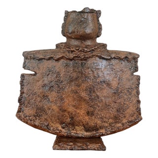 Patina Aluminum Vase - Large For Sale
