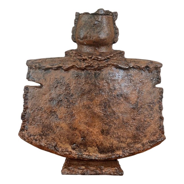 Patina Aluminum Vase - Large For Sale