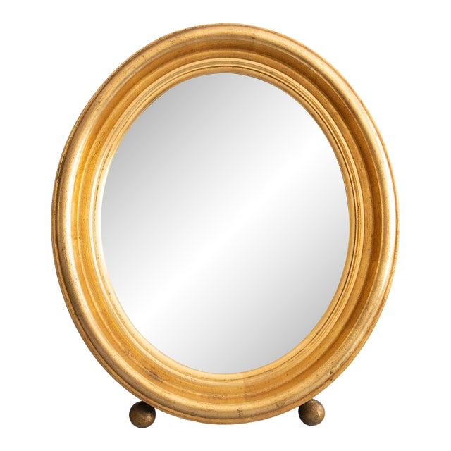 Vintage Italian Giltwood Vanity Dressing Table Easel Mirror For Sale