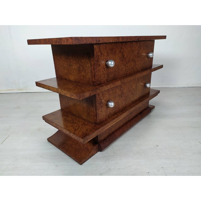 Tan Walnut Console Table, 1920s For Sale - Image 17 of 18