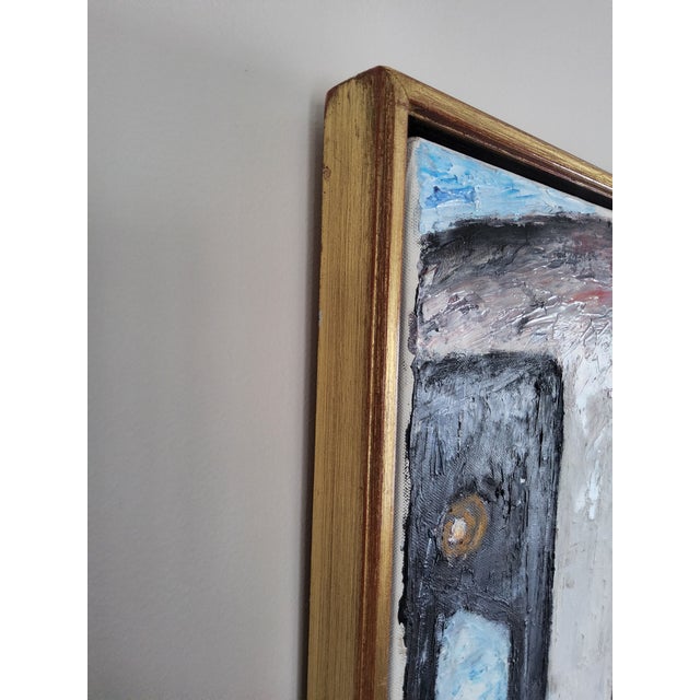 Mid Century Swedish Modernist Naivist Maritime Oil Painting of a Fisherman For Sale - Image 10 of 17