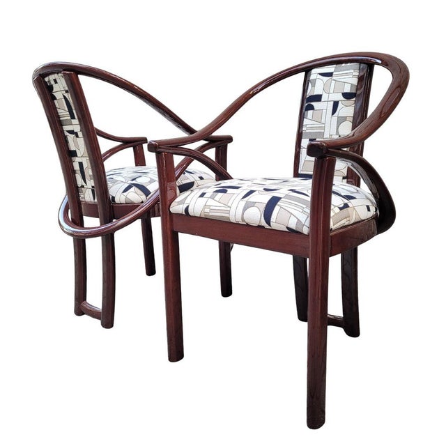 Art Deco Chairs in Upholstered in Euphoria Cubista from Misia Paris, France, 1970s, Set of 4 For Sale - Image 3 of 18