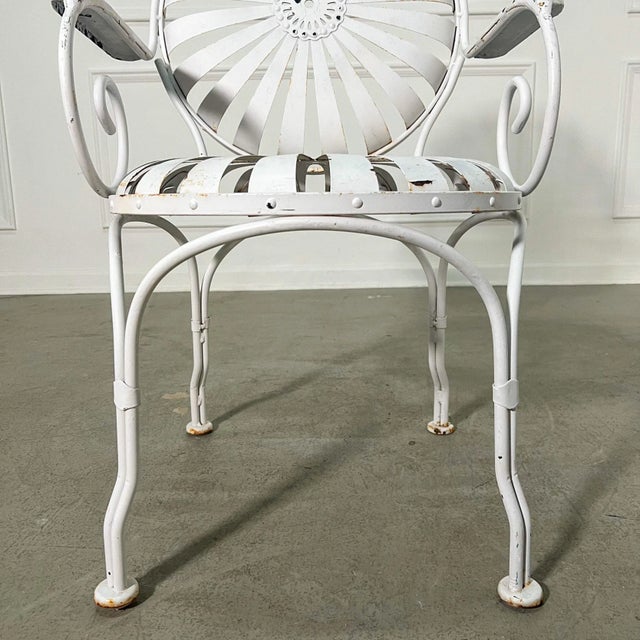 1940's Century Francois Carre "Sunburst" Spring Garden Armchairs - Set of 4 For Sale - Image 11 of 11