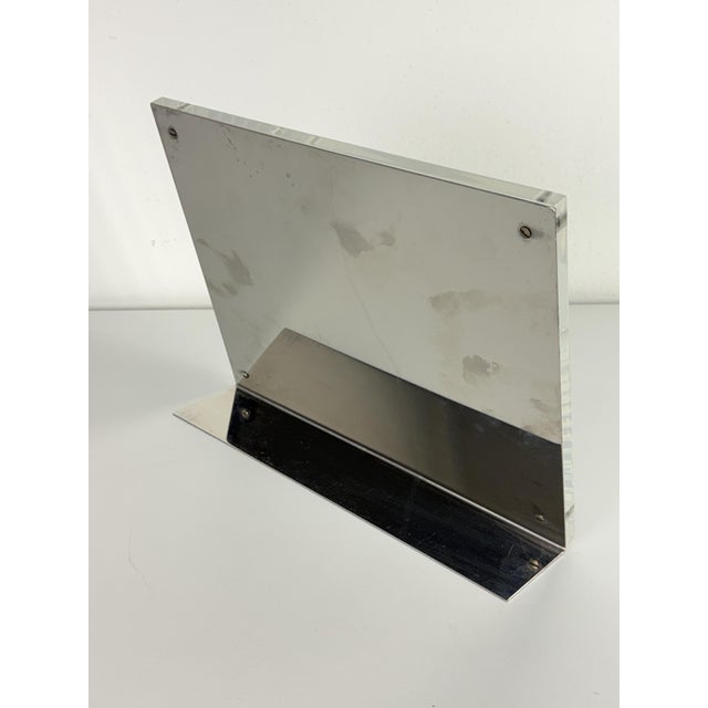 Mid-Century Modern Italian Steel and Acrylic Glass Photo Frame, 1970s For Sale - Image 3 of 11