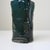 Handbuilt Organic Sculptural Pinched Square Rim Ceramic Vase in Dark Teal Glaze With Ribbed Relief Pattern For Sale - Image 15 of 18