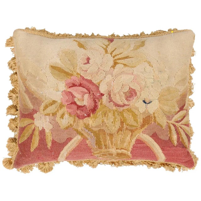 19th Century French Aubusson Tapestry Pillow For Sale - Image 13 of 13