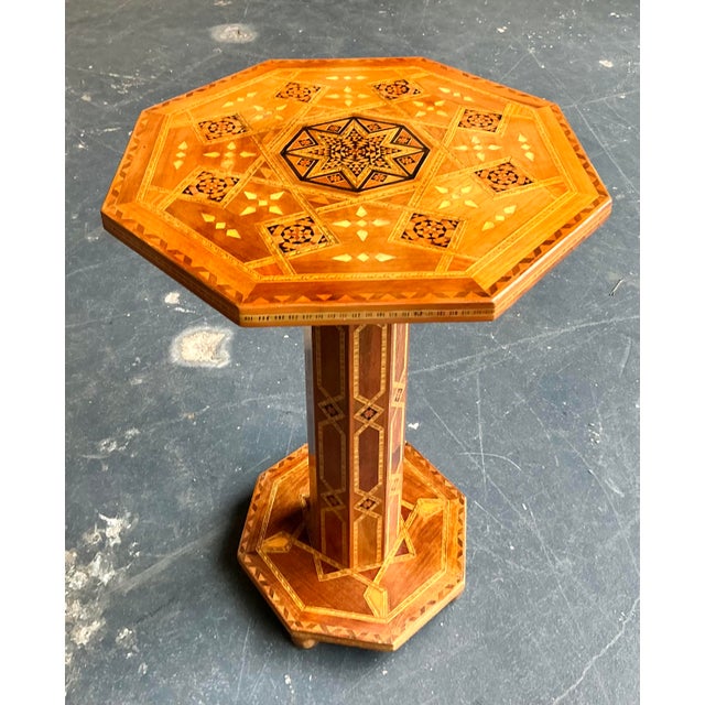 Vintage Boho Inlay Drinks Table For Sale In West Palm - Image 6 of 6