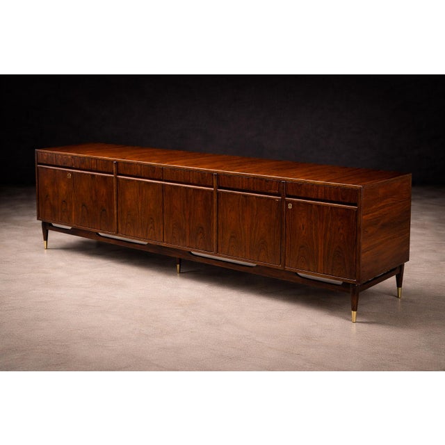 Giuseppe Scapinelli Rosewood Credenza With Brass Sabots, Brazil, 1950s For Sale In New York - Image 6 of 15
