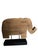 English Hand-Carved Floral Wood Elephant Sculpture on Black Wooden Stand For Sale - Image 3 of 7