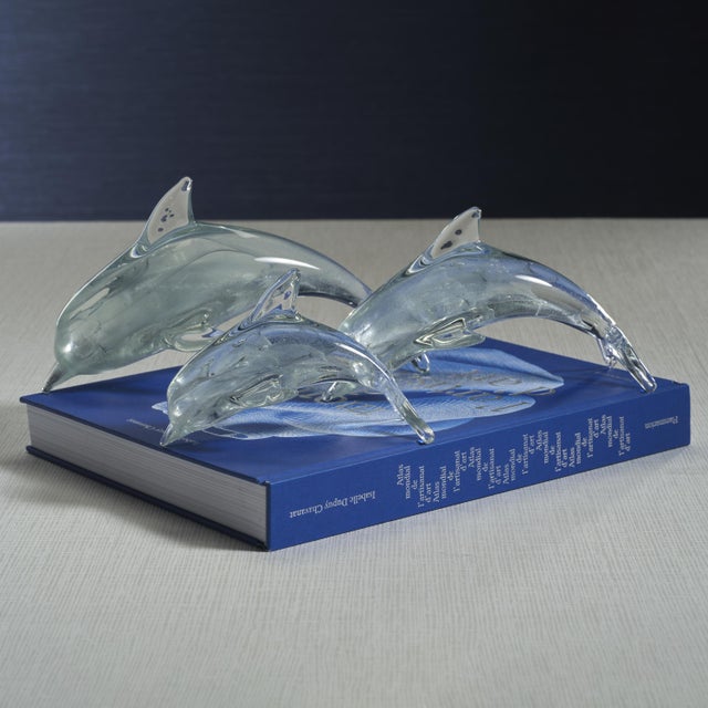 2020s Marinella Decorative Gray Glass Dolphin, Small For Sale - Image 5 of 7