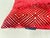 Red Geometric Cut Velvet Lumbar Pillow With Down Insert For Sale In Palm Springs - Image 6 of 8