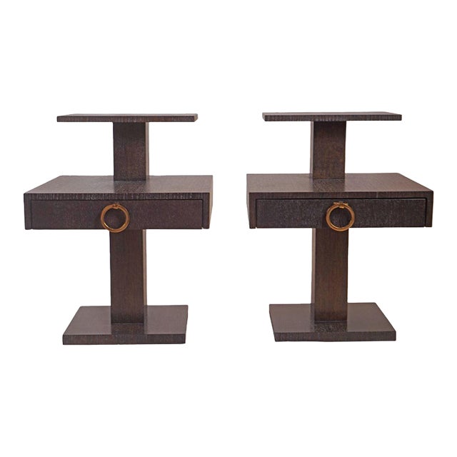 Attributed to Lane Stacked End Bedside Tables, Pair For Sale