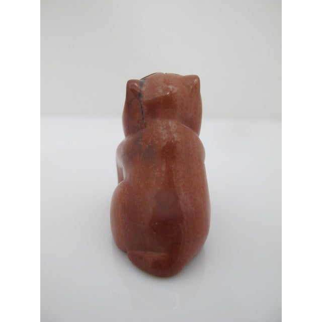 Gemstone Carved Polished Red Jasper Miniature Bull Dog Figurine For Sale - Image 7 of 8