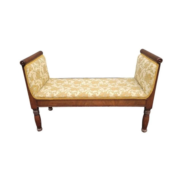 Late 19th Century Federal Walnut and Upholstered Window Bench For Sale - Image 9 of 9