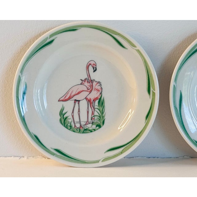Mid-Century Modern Vintage 1950s Flamingo Restaurant Ware Plates - A Pair For Sale - Image 3 of 5