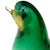 Mid-Century Modern Murano Sommerso Emerald Green White Opal Body Gold Flecks Accents Italian Art Glass Vintage Bird Figurine For Sale - Image 3 of 8