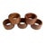 Vintage Mid-Century Modern Teak Wood Napkin Rings – Set of 5, Boho Natural Wood Holder For Sale - Image 4 of 4