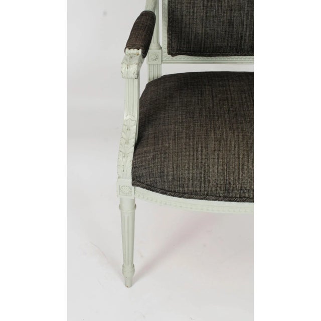 Vintage Louis XVI Revival Blue Grey Painted Dining Chairs, 1950s, Set of 10 For Sale - Image 15 of 18