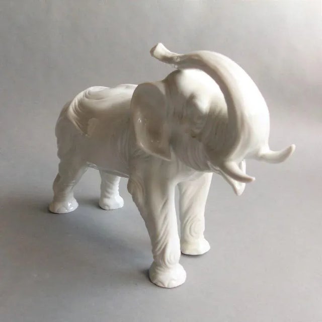 Antique Porcelain Elephant from Sitzendorf Thüringen, in Flawless conditions. Designed 1890 to 1919 This piece has an...