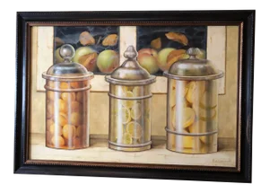 Late 20th Century Fruit Still Life Oil Painting, Framed