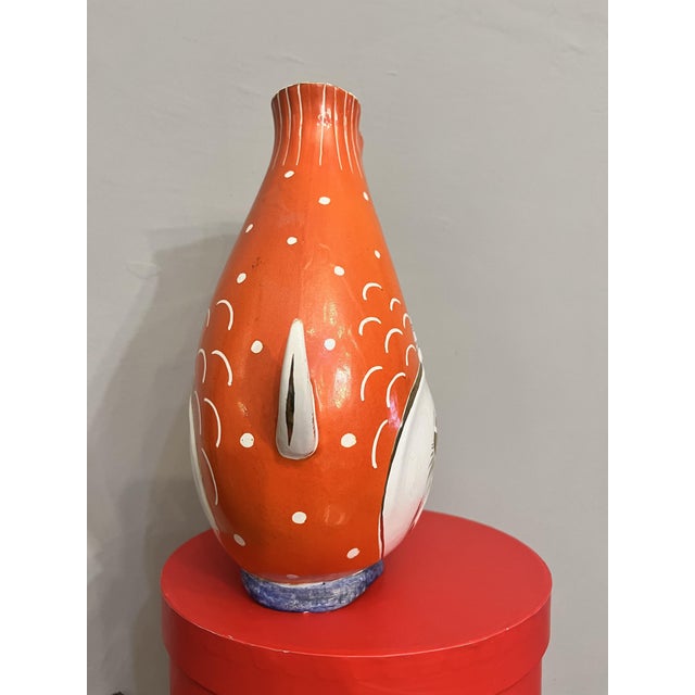 Ceramic Fish-Shaped Ceramic Vase, 1950s For Sale - Image 7 of 10