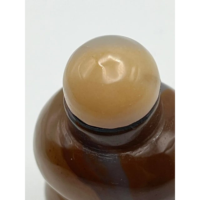 Vintage Chalcedony Double Gourd Snuff Bottle For Sale - Image 10 of 14