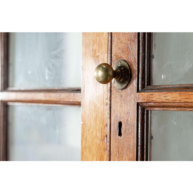Large 19th Century Glazed Oak Bookcase Cabinet, 1870s For Sale - Image 9 of 17