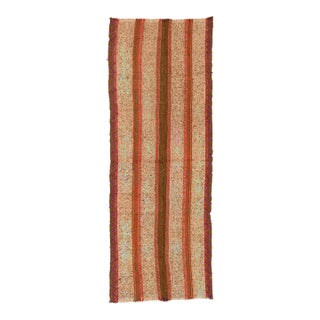 Orange & Brown Vintage Kilim Runner - 2`5″ X 6`11″ Ft. For Sale