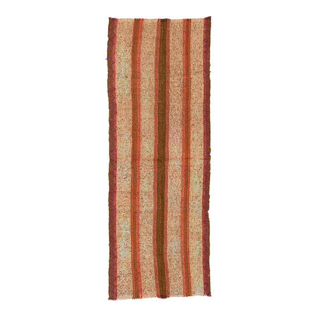 Orange & Brown Vintage Kilim Runner - 2`5″ X 6`11″ Ft. For Sale