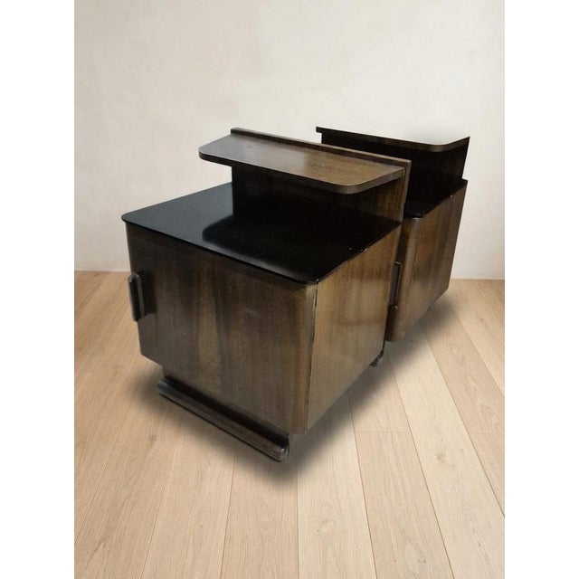 Vintage Nightstands by Jindřich Halabala for Up Závody, 1940s, Set of 2 For Sale - Image 6 of 12
