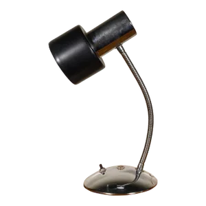 1960s Danish Style Black Metal Table Lamp