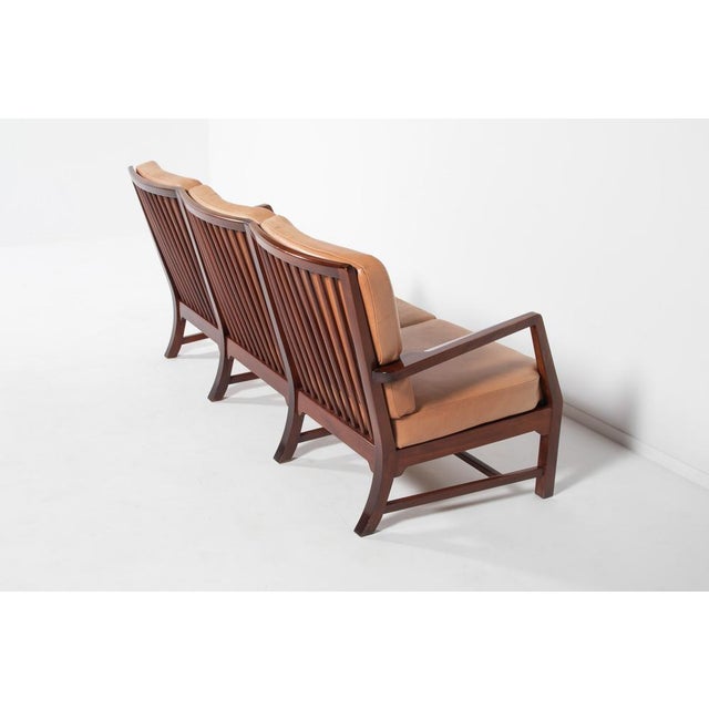 Danish 3-Seat Sofa with Cognac Leather Cushions For Sale - Image 13 of 18