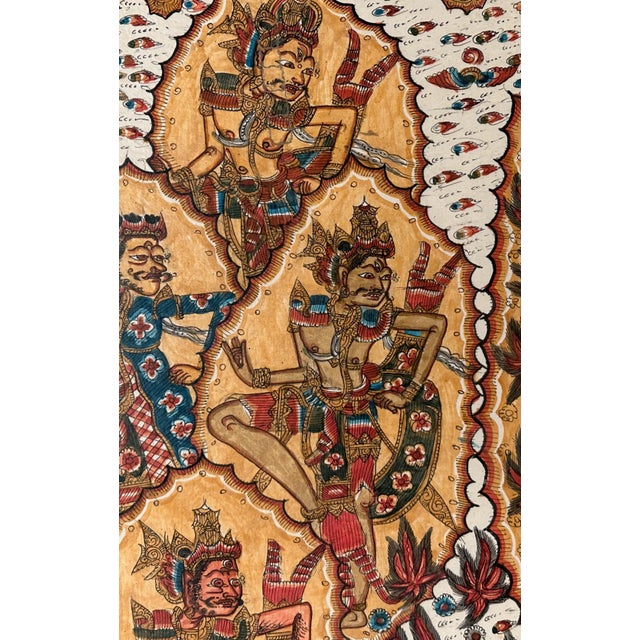 Balinese Kamasan Painting, "Burning of the God of Love, Samaradahan", C. 1940 For Sale In San Diego - Image 6 of 13